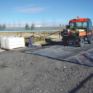 An alternative to an above-ground biobed is a pit with a geothermal membrane.