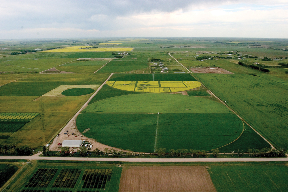 An aerial view of the Alberta Irrigation Technology Centre.