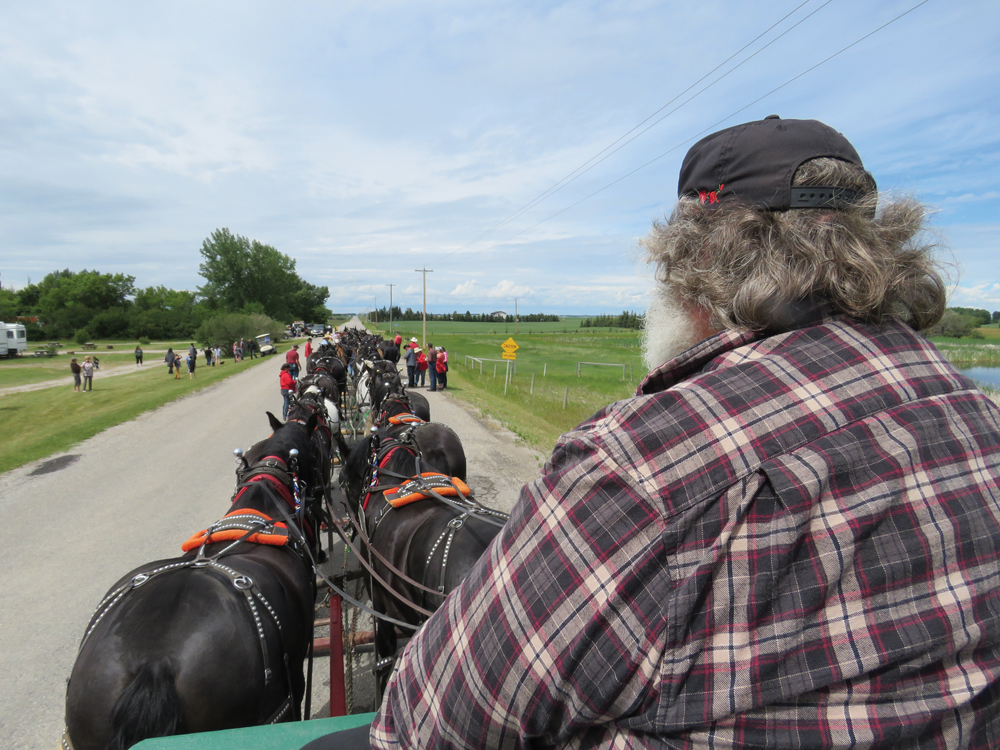 It’s a view like no other as Neil Dimmock looks towards his lead pair — 175 feet ahead of him.