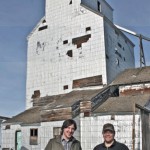 Cody Kapcsos (l) and Jason Sailer are spearheading the efforts to save the 88-year-old Wrentham country grain elevator by moving it 33 kilometres west to the Galt Historic Railway Park, north of Stirling.