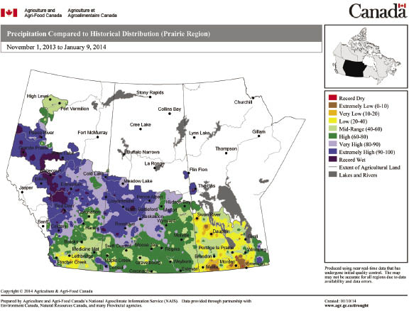 Western Canada praires map