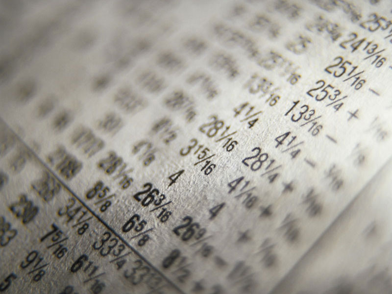 Stock market sheet.