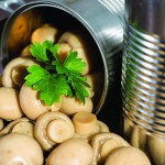 Canned mushrooms.