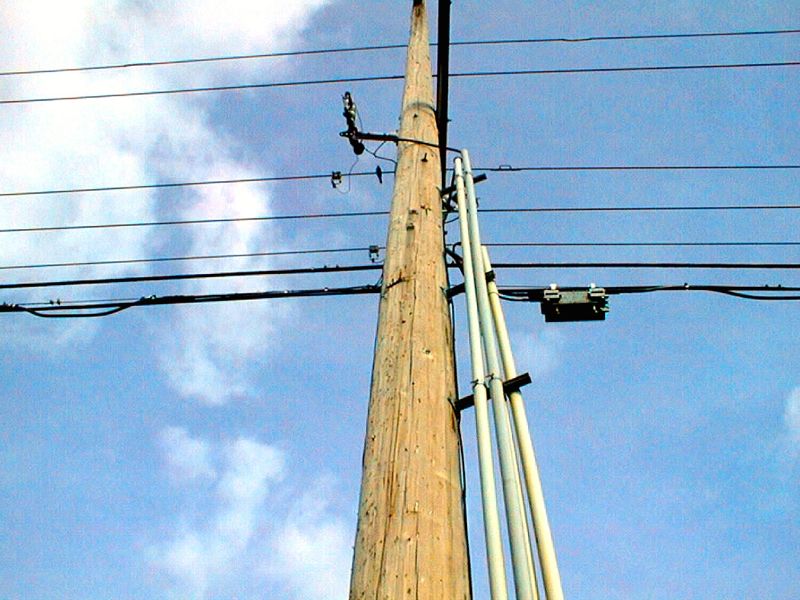 hydro pole and power lines