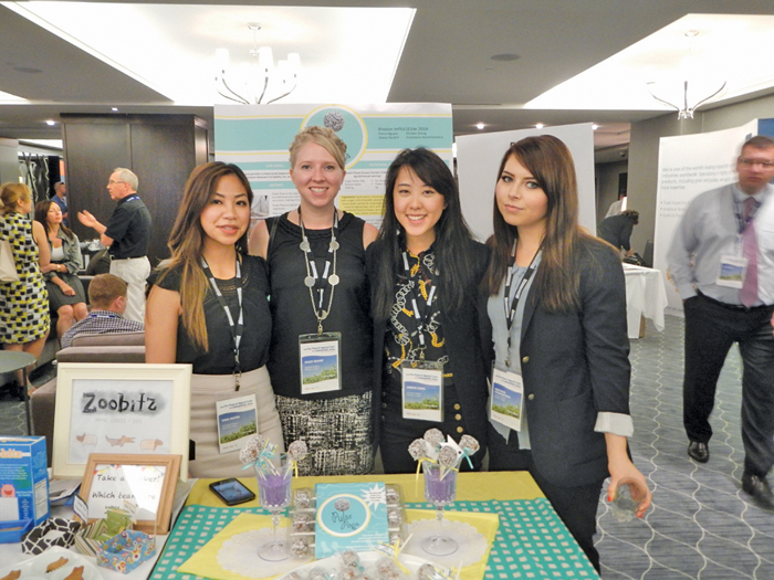 Diana Nguyen (l to r), Stacey Seufert, Christie Cheng and Anastassia Astrakhantseva developed Pulse Pops.  Photo: Courtesy University of Alberta