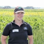 Breanne Tidemann is testing the Harrington seed destructor in Lacombe as part of a nationwide study on harvest weed seed management.