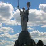 The 62-metre Soviet-era Motherland Monument stands in Kiev outside Ukraine's National Museum of History of the Great Patriotic War of 1941-45.