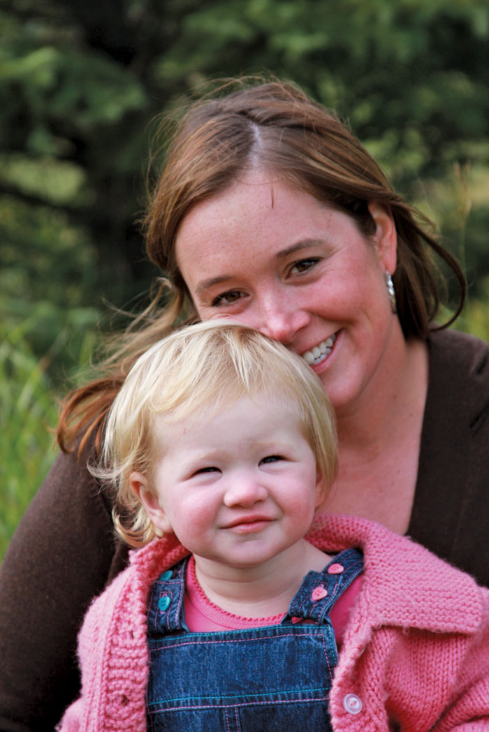 Kelsey Beasley with a child
