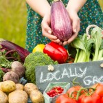 local grown vegetables on a table