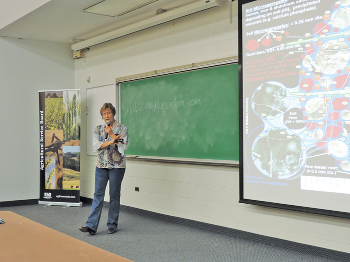 soil scientist at a lecture