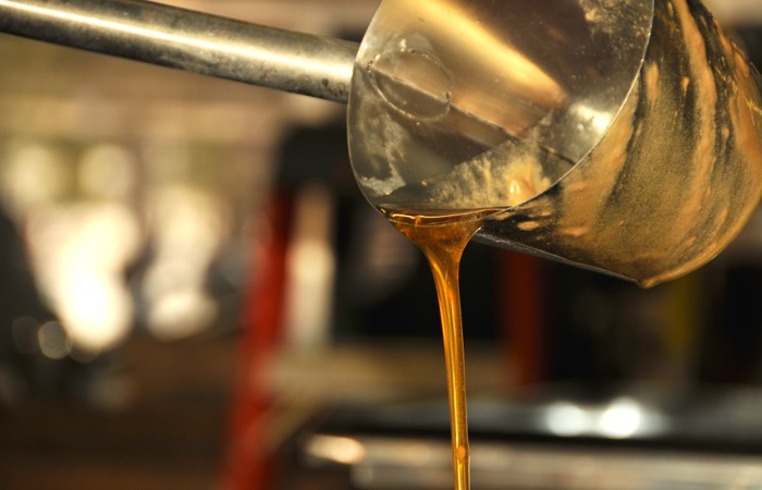 maple syrup being poured