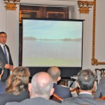 Kevin Bender presents to a group at the National Association of British and Irish Flour Millers.
