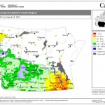 With the official winter season coming to an end, this issue’s map shows the total amount of precipitation that has fallen so far this winter as a per cent of average. Over the eastern Prairies it has been a dry winter, with amounts in the 40 to 60 per cent range. Saskatchewan and Alberta received more precipitation, with most regions seeing between 85 and 150 per cent of average. Northwestern agricultural Saskatchewan and the Slave Lake region of Alberta were the wettest regions with 150 to more than 200 per cent of average.