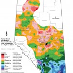 The soil moisture situation looks worse in the north than it likely is, said Alberta Agriculture’s Ralph Wright. “It’s under snow. The snow still has to melt and recharge the soil moisture.” (click image for full view)