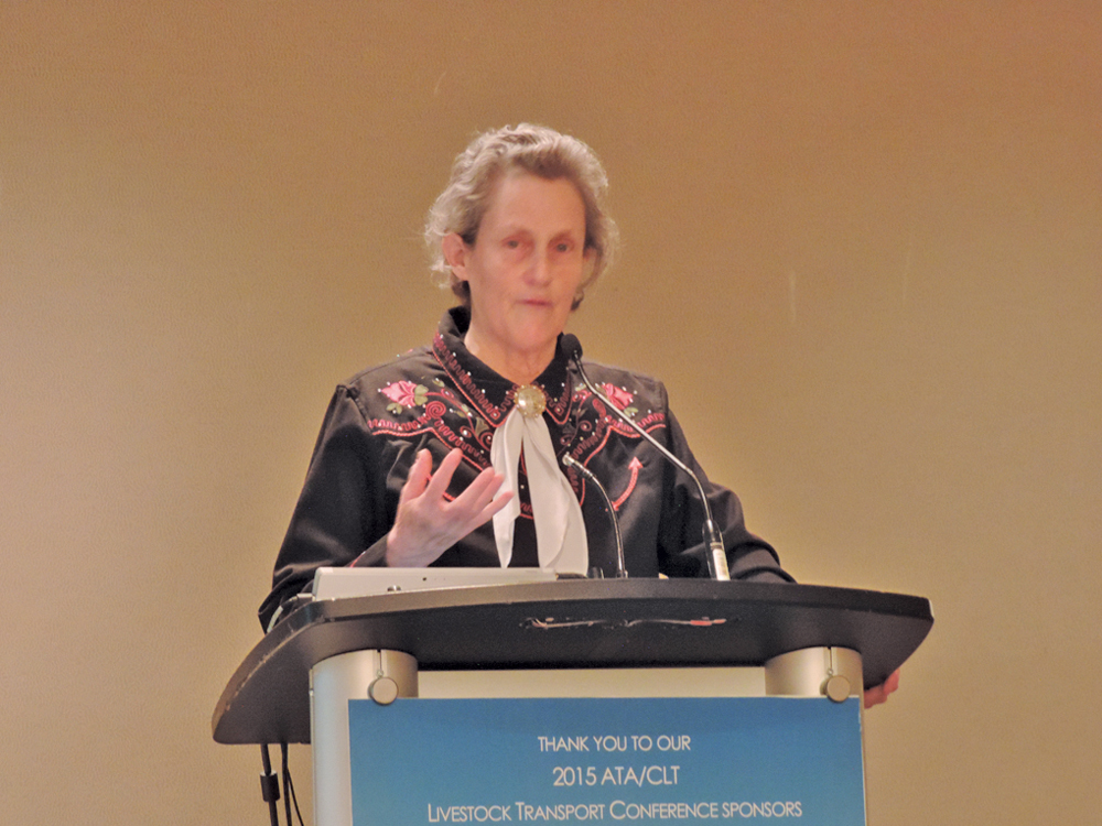 Temple Grandin speaking at a conference