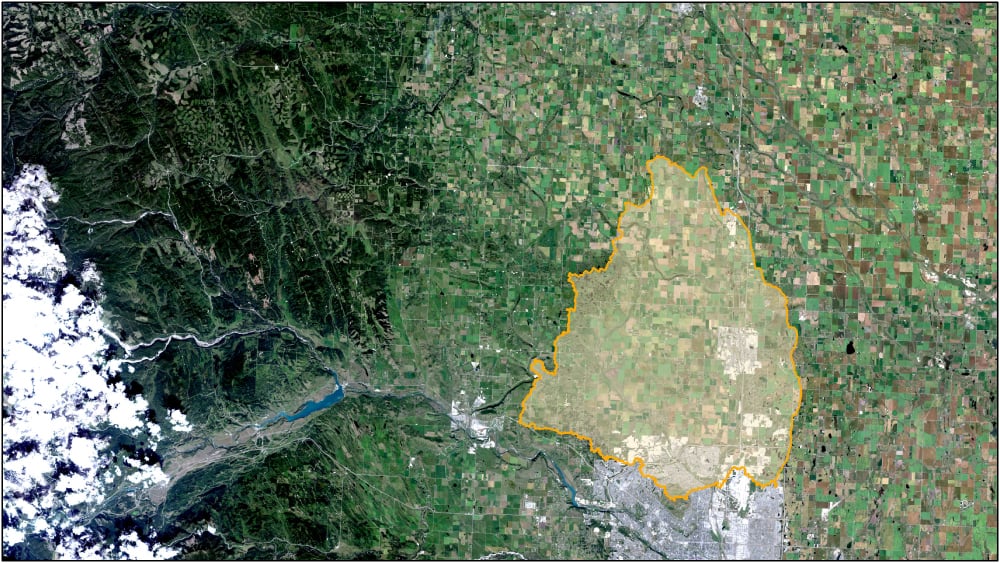 overhead map of a watershed