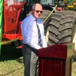 Saskatchewan Minister of Agriculture Minister Lyle Stewart at the opening ceremonies of Ag in Motion near Saskatoon. "It's only with the most up-to-date practices and the latest technology that we'll be able to keep up with the challenges of feeding the world's population,” Stewart said, adding that the show is a chance for farmers to see how the technology works on their farms.