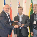 4-H Canada Foundation chair Kim McConnell with FCC vice-president Todd Klink (middle) and Rob Schmeichel, an FCC director for Edmonton and a 4-H Canada trustee, at the 4-H AGM in Fredericton, N.B. last month.
