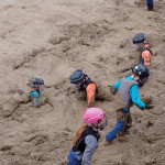Take a rodeo grounds, add a steady overnight rain and a bunch of kids
in the wild pony race and this is the result.