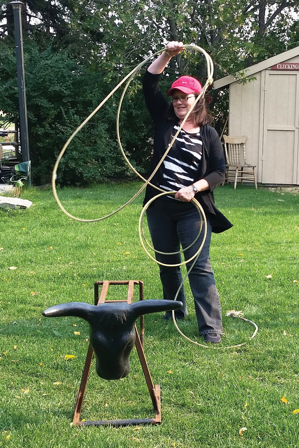 Just call her Maggie the Kid — this reporter’s mother tried her hand at roping a training dummy at horse camp late last month.