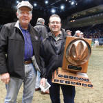 Rob Crest (right) is presented with the Curtis Clark Achievement Award by
Larry Bennett, last year’s winner.