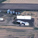 Aerial view of farm