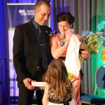 Adelle Bos brought her mom Cherylynn a napkin to wipe her tears after she and Patrick were named co-winners of Canada’s Outstanding Young Farmers award.