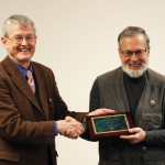 Jim Helm (right) was recently awarded the prestigious American Society of Agronomy Distinguished Service Award. It was presented to him in Lacombe by John Ryan (left).