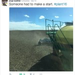 The same day, producer Jorge Koethler tweeted this photo from a field near Bow Island, where he said he was seeding hard red spring wheat.
