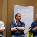 Organic producers Steven Snider (l), Tim Hoven (middle), and Ward Middleton (r) spoke about creating an organic crop rotation at the Organic Alberta Conference in Olds.