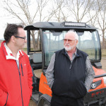 Safety expert Don Andrechek (l) is working with Paul Wipf of the Viking Colony to develop
a safety program specifically for Hutterite colonies.