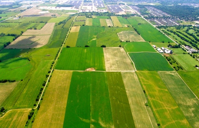 Aerial View of Farmland