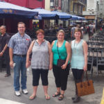 Clayton Schafers, Laura Gadowsky (deputy president of the Royal Agricultural Society), Heather Shewchuk of Northlands, and Laura Bodell in Singapore.