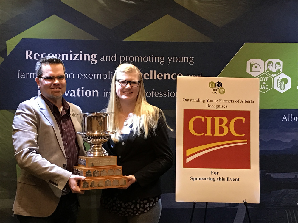 Marc and Hinke Therrien, chosen as Alberta’s Outstanding Young Farmers this month, will compete for the national title in November. 