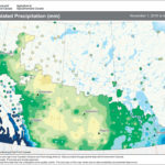 This map shows the total amount of precipitation that has fallen across the Prairies so far this winter (Nov. 1 to March 16). You can see that the wettest regions have been across southern Manitoba and into southeastern Saskatchewan along with extreme western Alberta. The driest regions were found north of Edmonton, southwards to east-central Alberta, and then eastwards towards Regina.