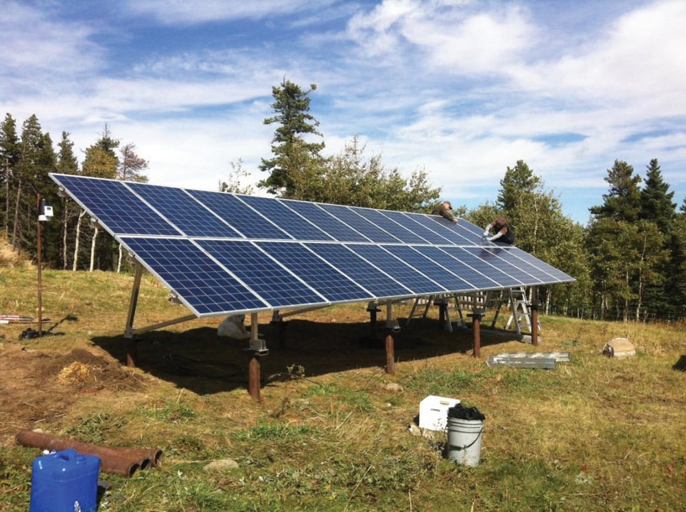Small ‘tie-in’ solar installations, like this one in Gladstone Valley,  are popping up across Alberta.