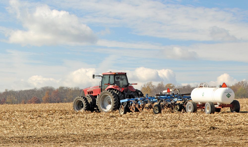 The fuel in the tractor is exempt from the carbon tax, but not the fertilizer that’s being applied.