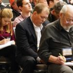 Attendees furiously taking notes is a common sight at FarmTech, including at this session on soil health practices given by USDA conservation specialist Jay Fuhrer. He was one of nearly 50 presenters at the annual conference. FarmTech consistently sells out, with 2,000 people taking in this year’s event.