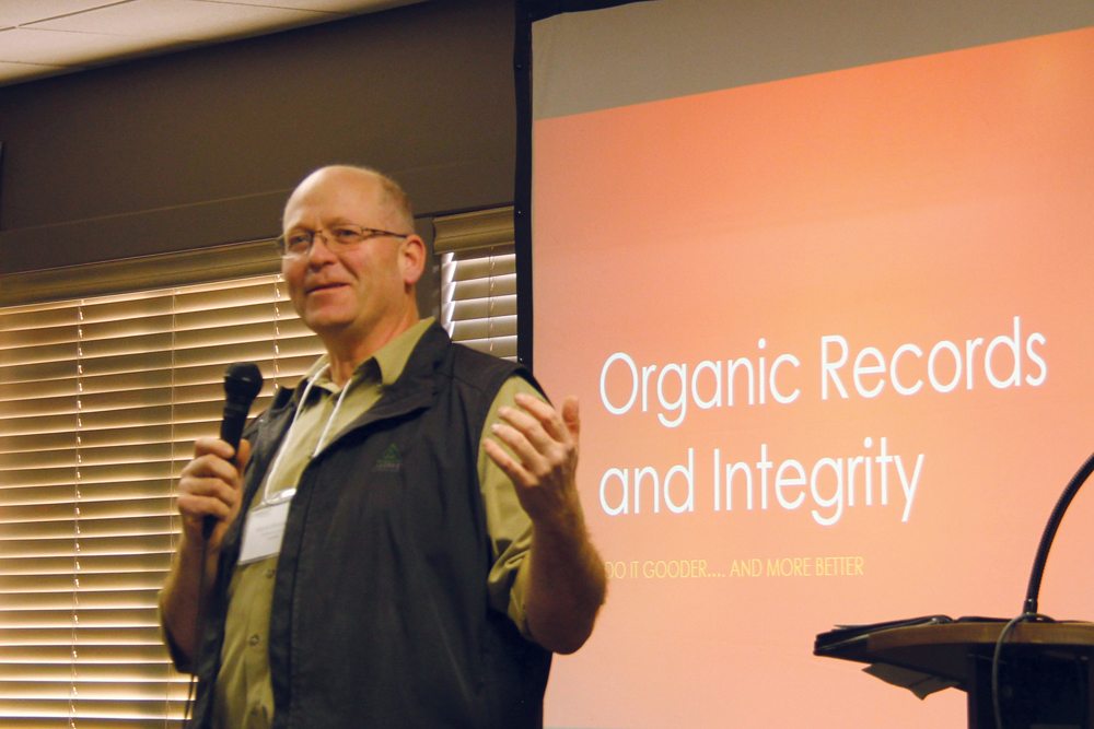 Organic grain producer Ward Middleton has found a way to make record-keeping easier on his farm — the KISS approach, or keep it simple stupid.