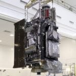 At Astrotech Space Operations in Titusville, Florida, technicians and engineers keep a watchful eye on NOAA's Geostationary Operational Environmental Satellite-S (GOES-S) as it is moved to a work stand. The facility is located near NASA's Kennedy Space Center. GOES-S is the second in a series of four advanced geostationary weather satellites. The GOES-R series - consisting of the GOES-R, GOES-S, GOES-T and GOES-U spacecraft - will significantly improve the detection and observation of environmental phenomena that directly affect public safety, protection of property and the nation's economic health and prosperity. GOES-S is slated to launch March 1, 2018 aboard a United Launch Alliance Atlas V rocket from Cape Canaveral Air Force Station in Florida.