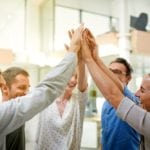 business team celebrating