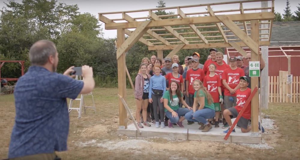 One of the community service projects constructed by Club to Club Exchange participants this summer was a picnic structure at the exhibition grounds in Barrington, N.S.