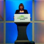 The first efforts to introduce field peas in northeast Alberta was a make-do effort, Kirsty Ross (Piquette)
said in accepting the Alberta Pulse Industry Innovator Award.