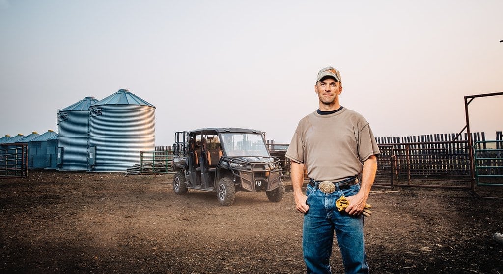 Cattle producers say Can-Am’s side-by-side vehicles are ideal for chores such as hauling fenceposts and feed.
