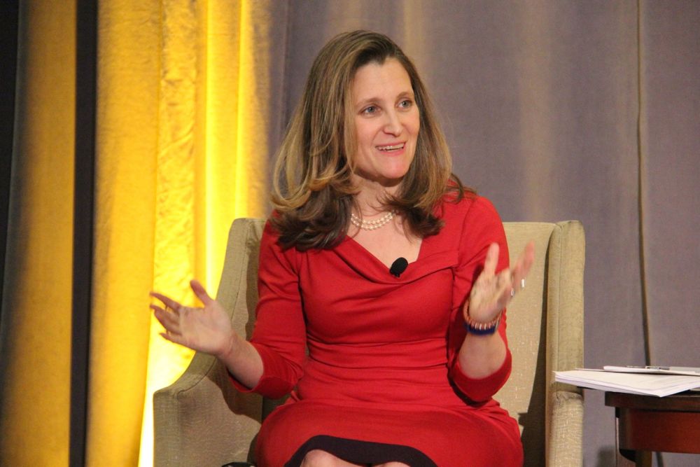 Foreign Minister Chrystia Freeland told the Canadian Crops Convention March 6 the Canadian government is trying to restore Richardson International’s canola exports to China. (Allan Dawson photo)
