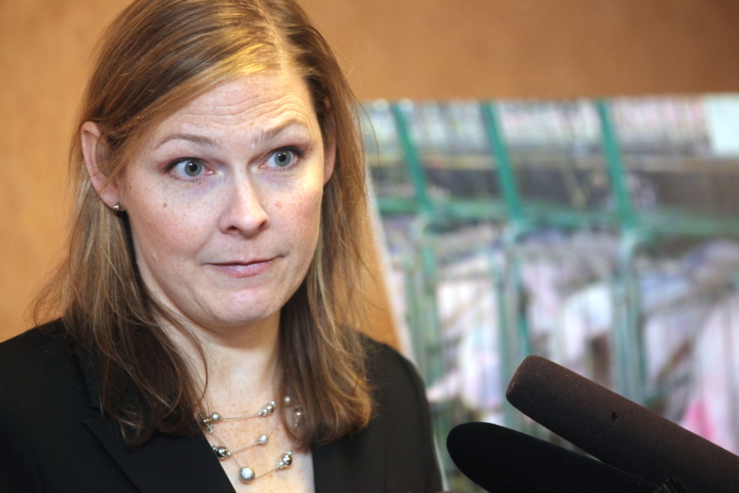 Twyla Francois, director of investigations with the Canadian arm of the Los Angeles-based group Mercy for Animals, says she doesn’t believe the pork industry is sincere about moving from gestation stalls to group housing. (Shannon VanRaes photo)
