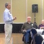 Commodity analyst Larry Weber, shown here at an SPG meeting in Regina, expects some “swing acres” in Saskatchewan to move into lentils this spring. (Leeann Minogue photo)