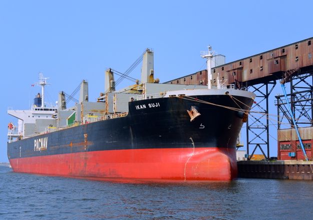 The M.V. Ikan Suji arrived Tuesday at Churchill, Man. to take a load of Richardson International’s wheat to Mexico. (Photo courtesy Richardson International)
