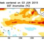 Pacific sea surface temperature anomalies for the week centred on June 3. (CPC.ncep.noaa.gov)