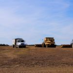 Harvest equipment stands ready in the Livelong, Sask. area, about 100 km north of North Battleford. (Lisa Guenther photo)